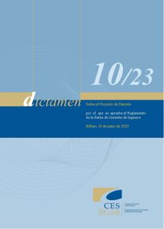 Dictamen 10/23 de 16 de junio sobre el Proyecto de Decreto por el que se aprueba el Reglamento de la Renta de Garantía de Ingresos